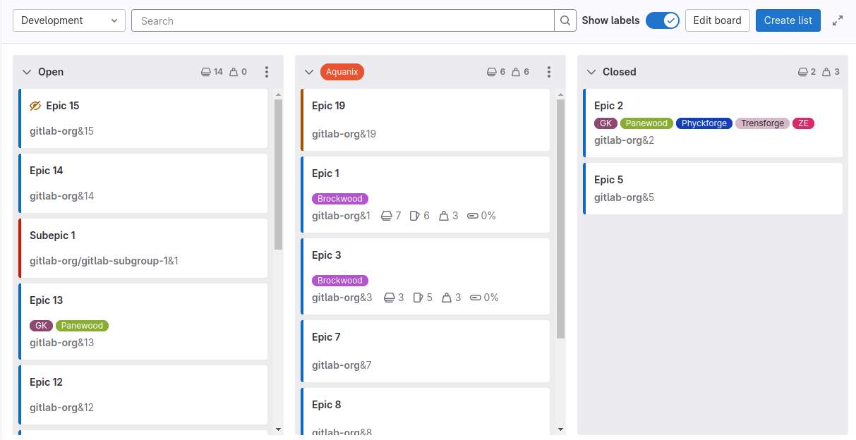 GitLab epic board - Premium