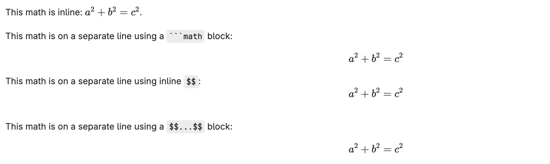 Example of math in GitLab